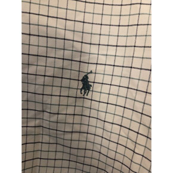 Mens Ralph Lauren Custom Fit Blue & Orange Plaid Dress Shirt Size 15 1/2 - 34/35 - Picture 2 of 6